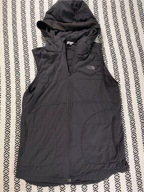 The North Face Vest Womens Small Black Hooded Quilted puffer Zip lightweight S